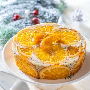 Wegańskie ciasto makowe z pomarańczami