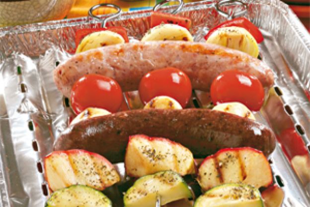 Przepis: Szaszłyki z kiełbasy i kaszanki