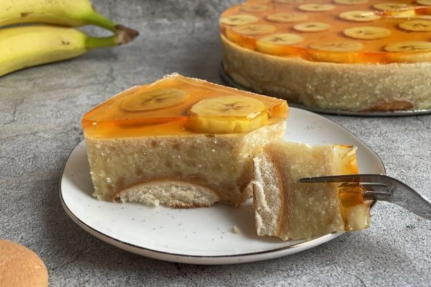 ciasto bananowe bez pieczenia - podanie