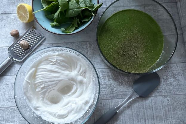 keto rolada szpinakowa - masa