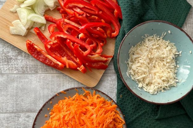 ryba po węgiersku - warzywa