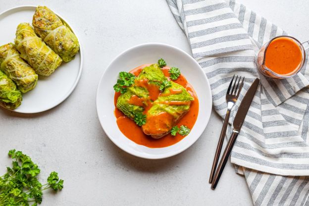 wegańskie gołąbki - podanie