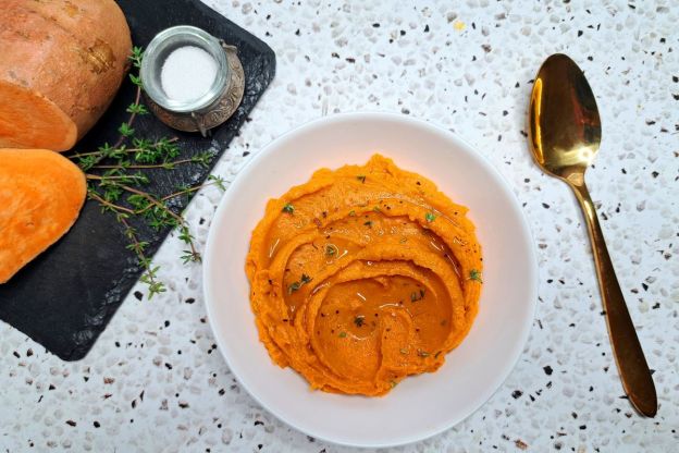 puree z batatów - podanie