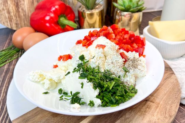 roladki z szynki - składniki na farsz serowy