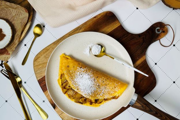 omlet szarlotka - podanie