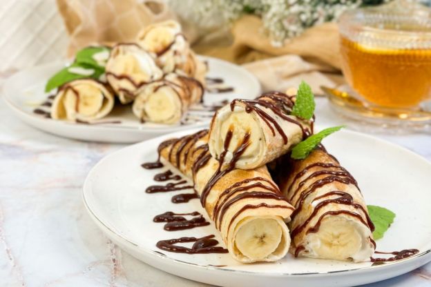 naleśniki z bananami - podanie