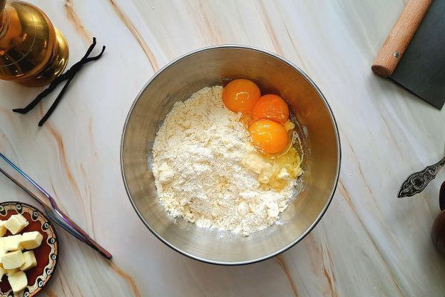 sernik z rosą - składniki na ciasto kruche