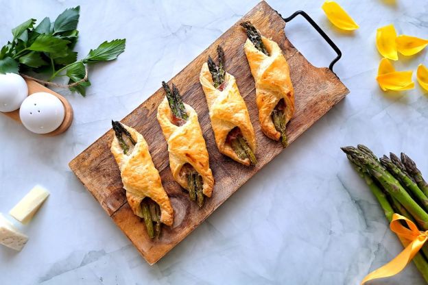 szparagi w cieście francuskim - podanie