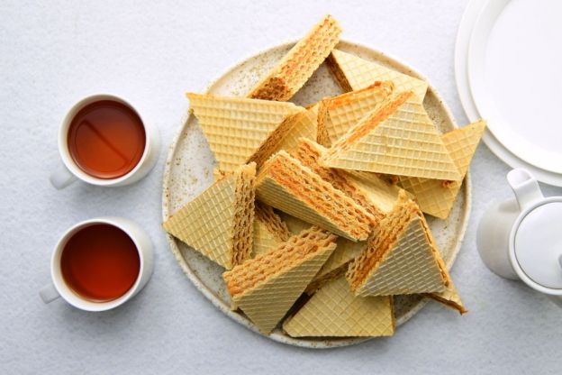 wafle z kajmakiem - podanie