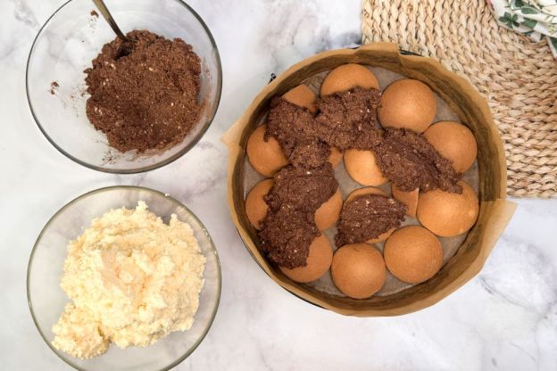 ciasto melba - masa serowa kakaowa na herbatnikach