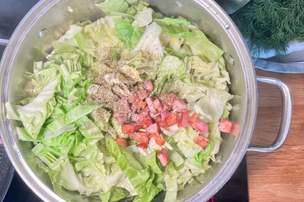 parzybroda - młoda kapusta z boczkiem i przyprawami