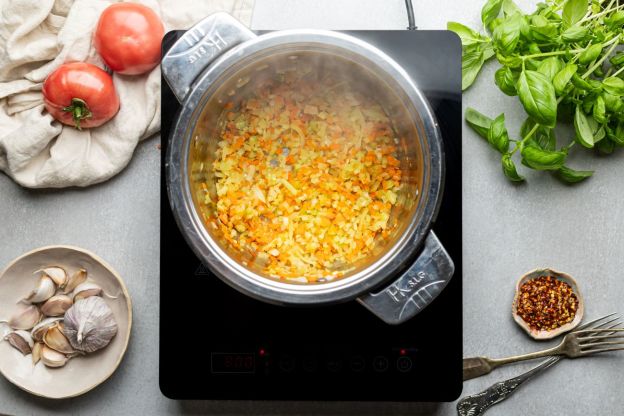 lasagne - podsmażenie warzyw