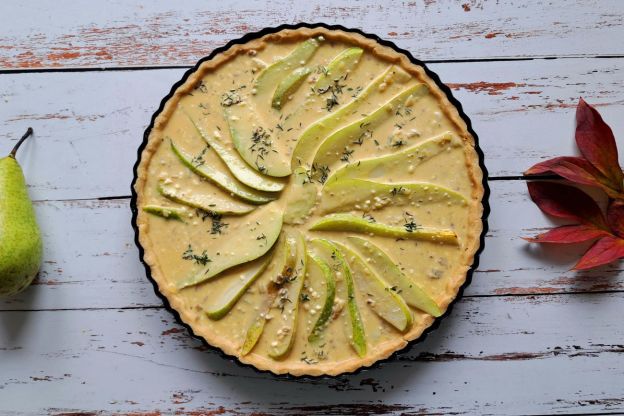 tarta z gruszkami i gorgonzolą - wypełnienie tarty