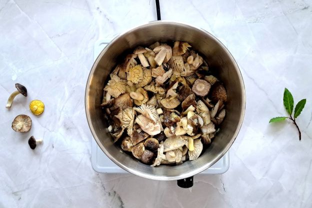 zupa z gąsek - duszenie grzybów