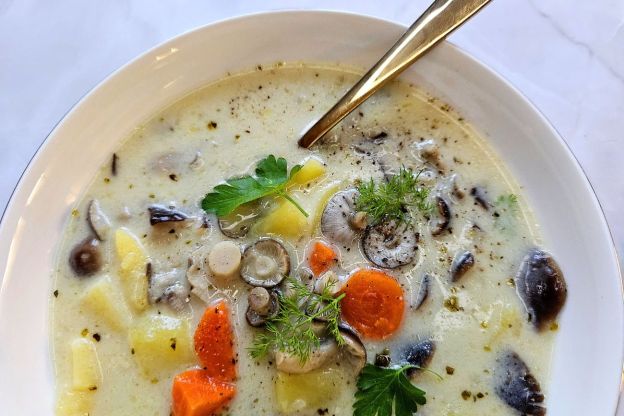 zupa z gąsek - podanie