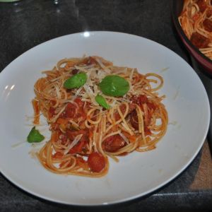 Spaghetti z chorizo