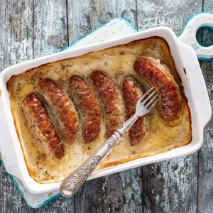 Biała kiełbasa w sosie chrzanowym