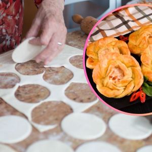 wytrawne róże z ciasta francuskiego