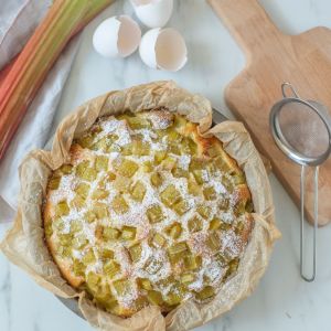 szwedzkie ciasto z rabarbarem