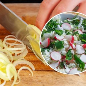 surówka z pora i młodej kapusty