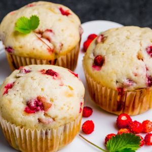 Muffinki z poziomkami