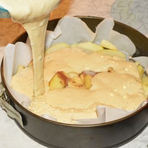 ciasto zalewane z gruszkami