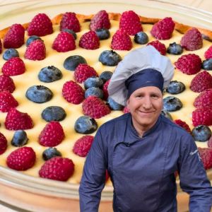 tarta budyniowa z owocami Rączki