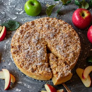 Ciasto z jabłkami i kruszonką