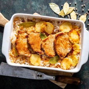 Schab w kapuście kiszonej