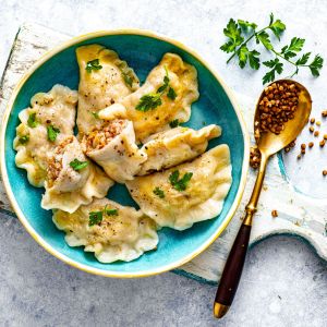 Pierogi z kaszą gryczaną i serem