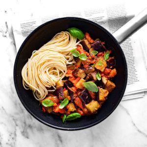 Makaron z bakłażanem