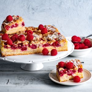 Ciasto z malinami i budyniem