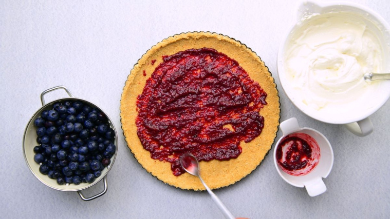 Ciasto z borówkami amerykańskimi i serkiem mascarpone - dżem