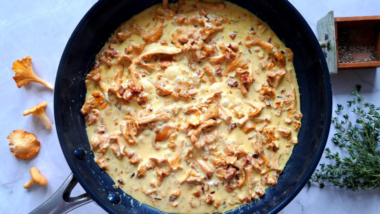 makaron z kurkami i boczkiem - krok 6