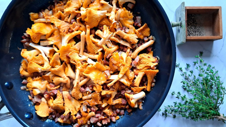 makaron z kurkami i boczkiem - krok 5