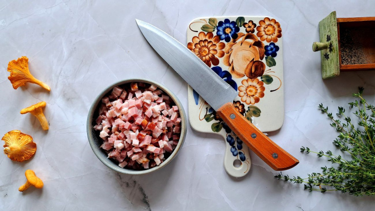 makaron z kurkami i boczkiem - krok 2