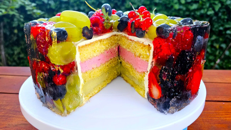 jelly fruit cake - prezentacja tortu