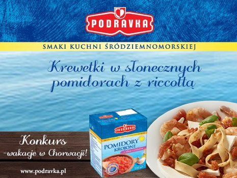 Krewetki w slonecznych pomidorach z ricottą