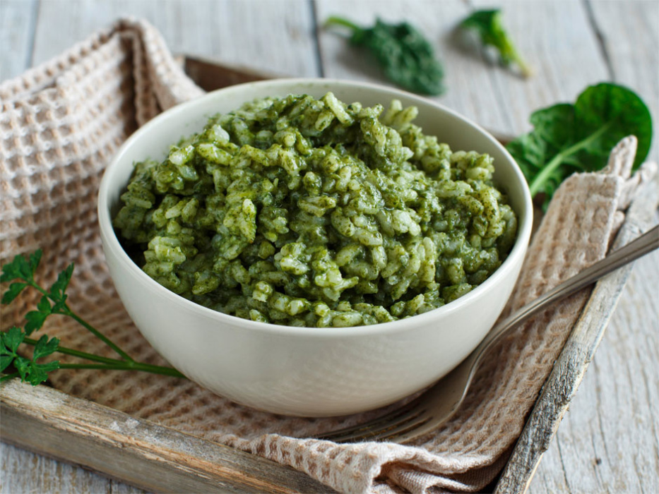 Wegańskie risotto ze szpinakiem przepis Mojegotowanie.pl