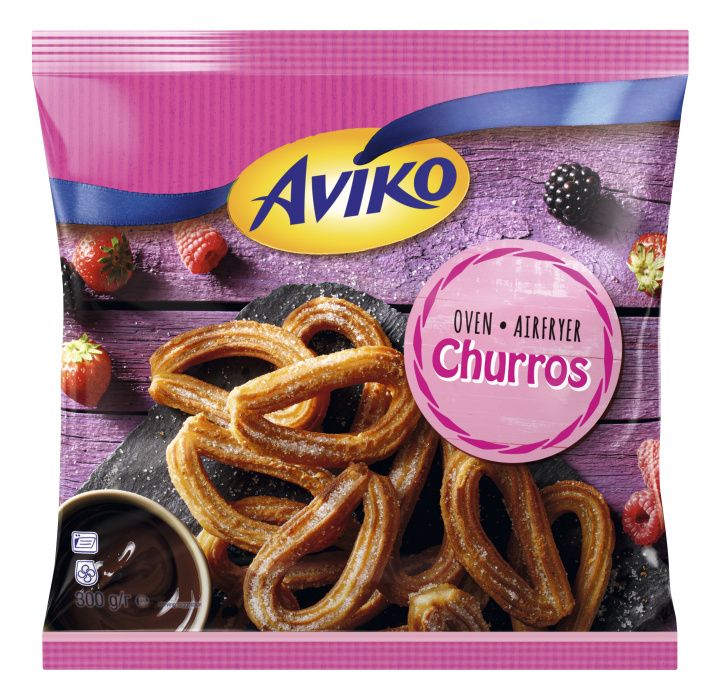 Churros z różanym cukrem i gorzką czekoladą