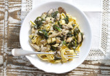 Makaron z boczniakami