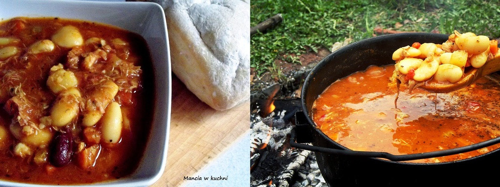 Fasolka z kociołka na ogniu