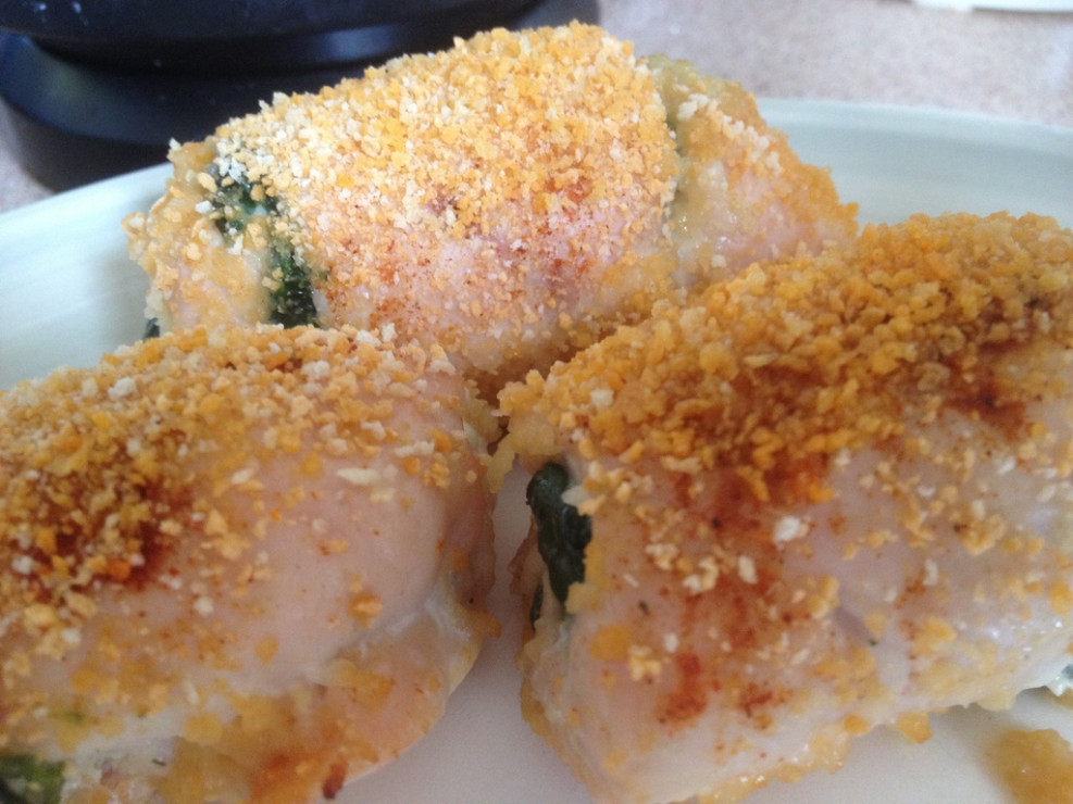 Roladki z indyka ze szpinakiem