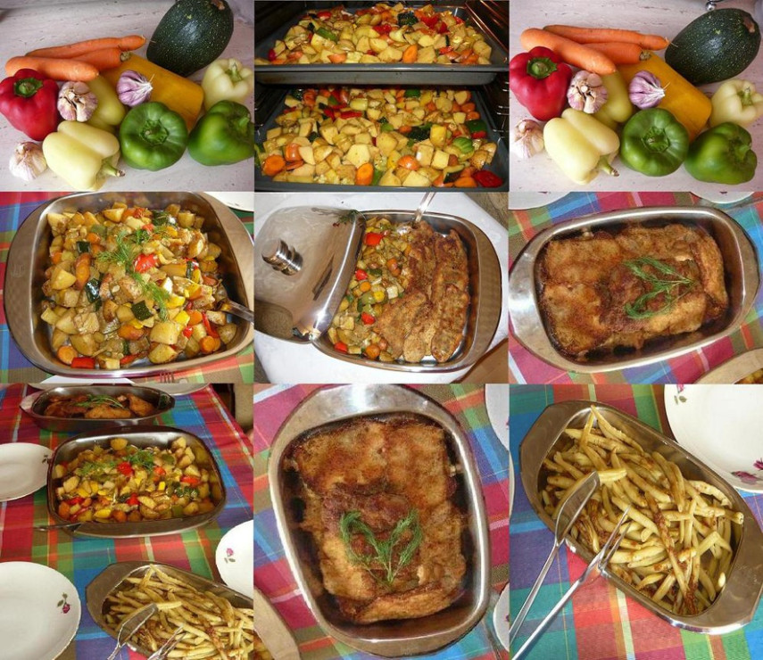 Schabowe z warzywami...