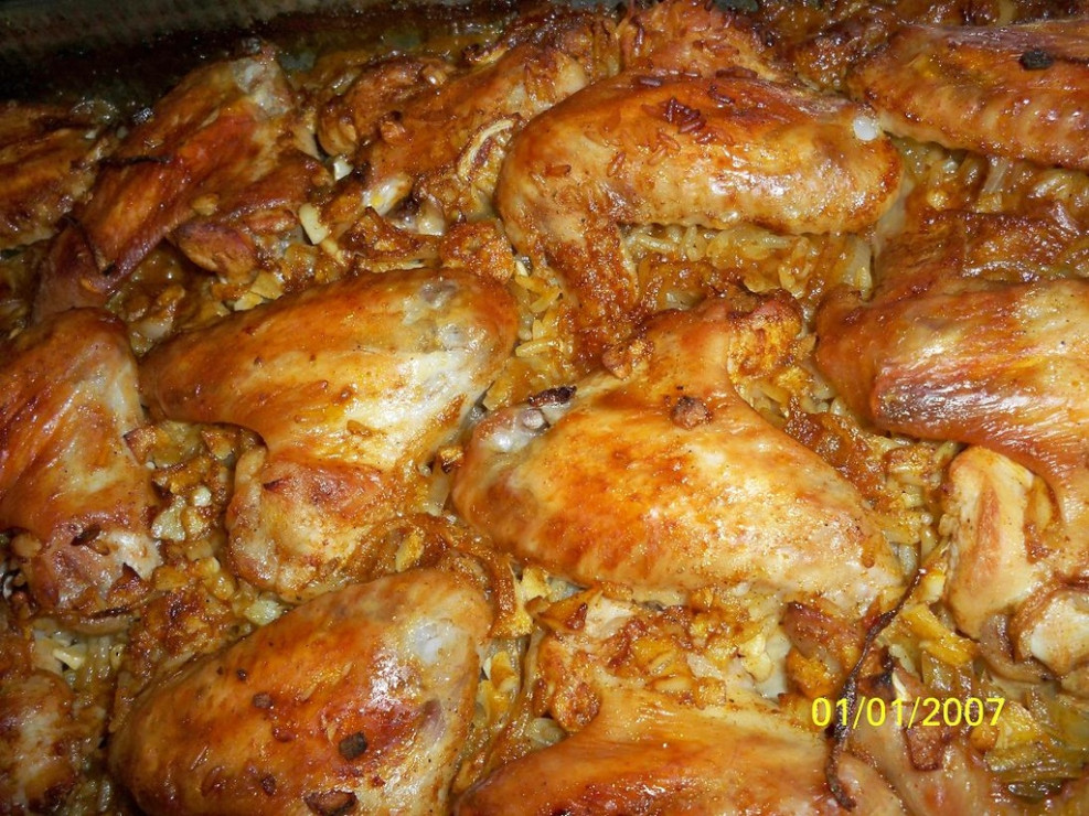 zapiekanka ryżowa ze skrzydełkami