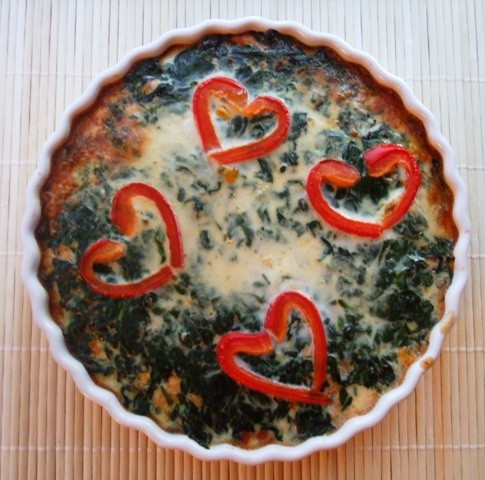 Frittata z kurczakiem i szpinakiem