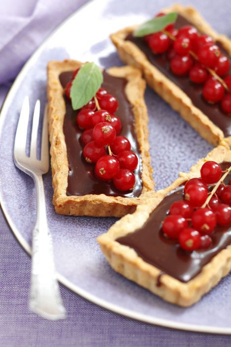 Tarteletki czekoladowe z porzeczkami