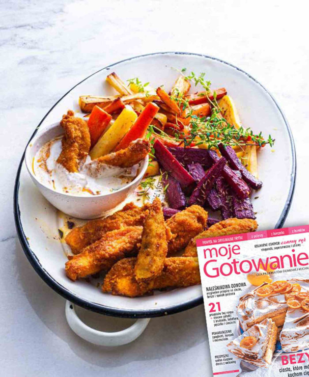 Frytki z kurczaka z frytkami z warzyw