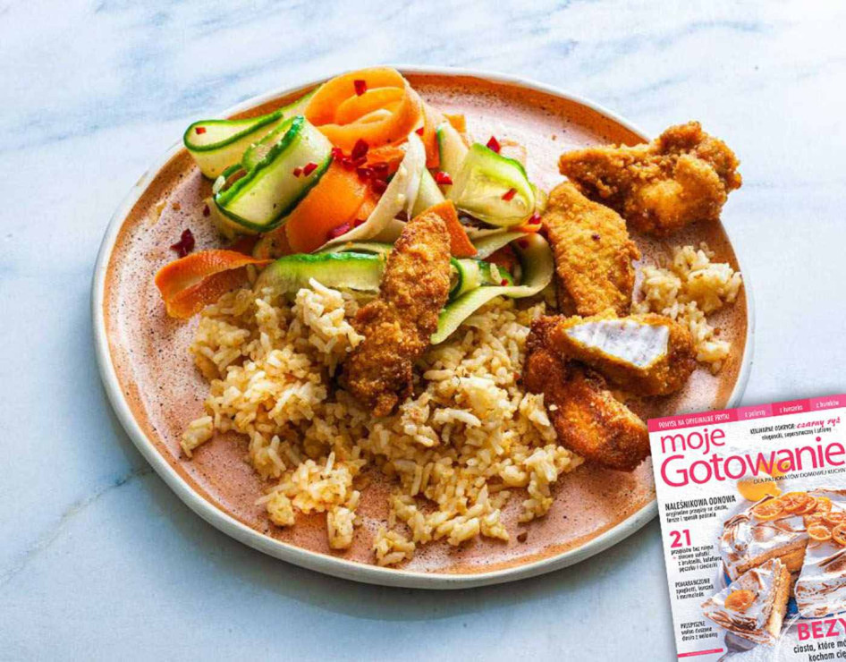 Frytki z kurczaka z ryżem