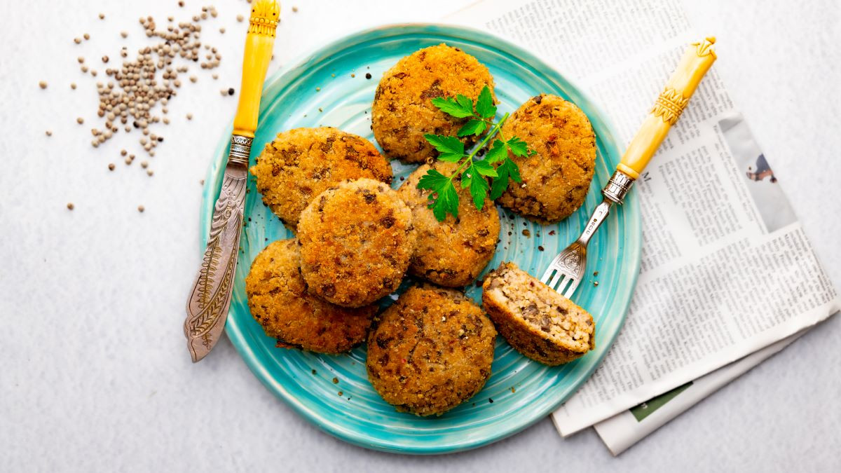 kotlety z pieczarek i kaszy